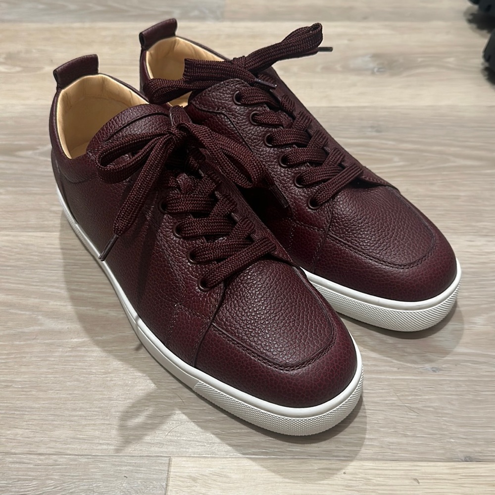 Christian Louboutin | Blended Fabrics Bi-color Plain Leather Bold Sneakers